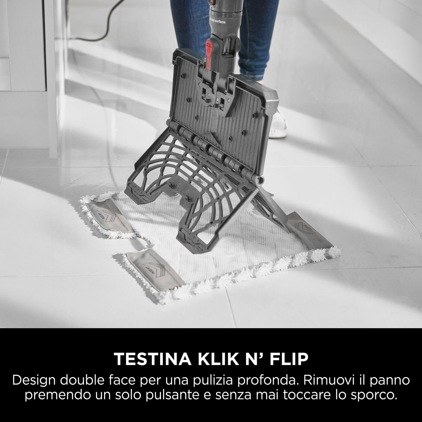 Shark Automatic Klik n' Flip Steam Mop, Scopa a Vapore Intelligente, Cavo 6 m, 2 Panni Lavabili, Serbatoio Capacità di 375 ml, Riscaldamento in 30 Secondi, Bordeaux/Grigio, S6003EU