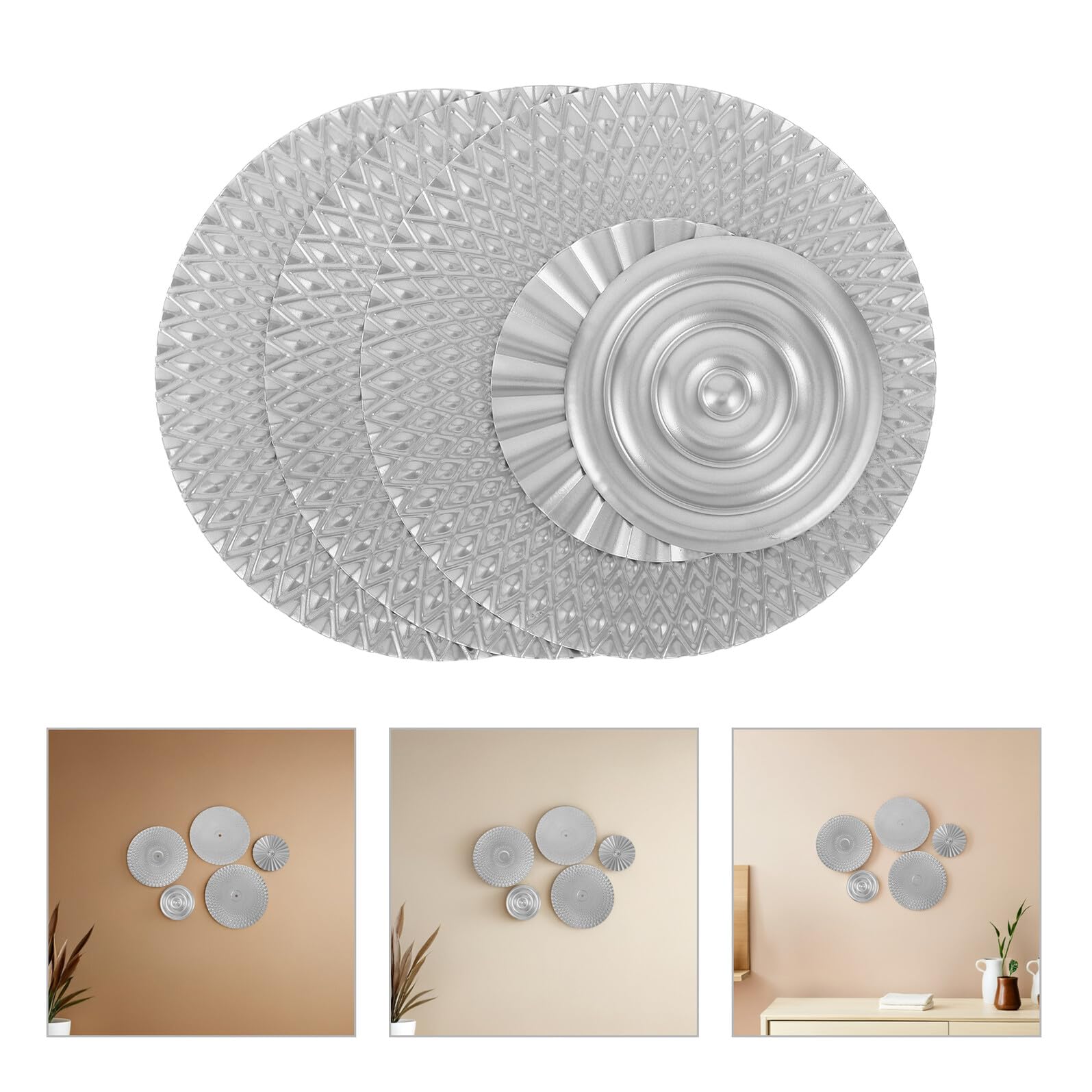 HOODANCOS 5 Teiliges Wanddekor Set Aus Metall Mit Sonnenmotiv Geometrische Wanddekoration Metallskulptur Wanddeko Für Zuhause Sonnenmotiv Wandbehang Für Wohnzimmer Runde