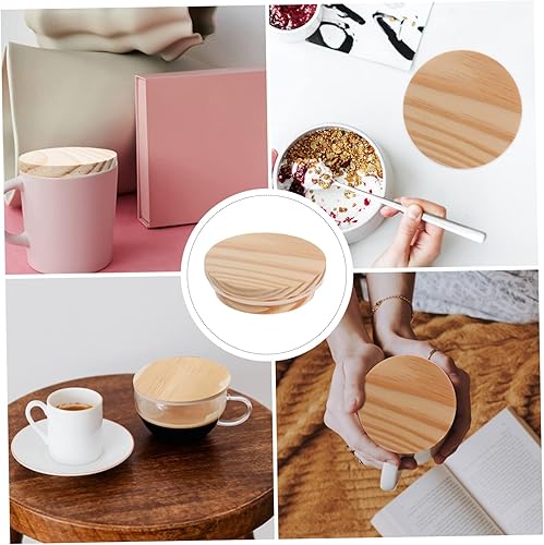 Miniatura 4 de Yardwe Tarro hermético de madera con tapa de madera, tapas de conservas, tapas para latas de cerveza, tapa de sellado de madera, tapas de vidrio,