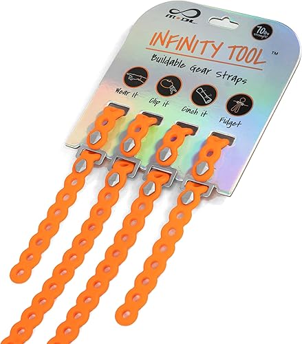 MODL Infinity Tool 2.0 Correas modulares (paquete de 4) - Multiherramienta flexible, correa de engranaje, dispositivo portátil para aventuras al