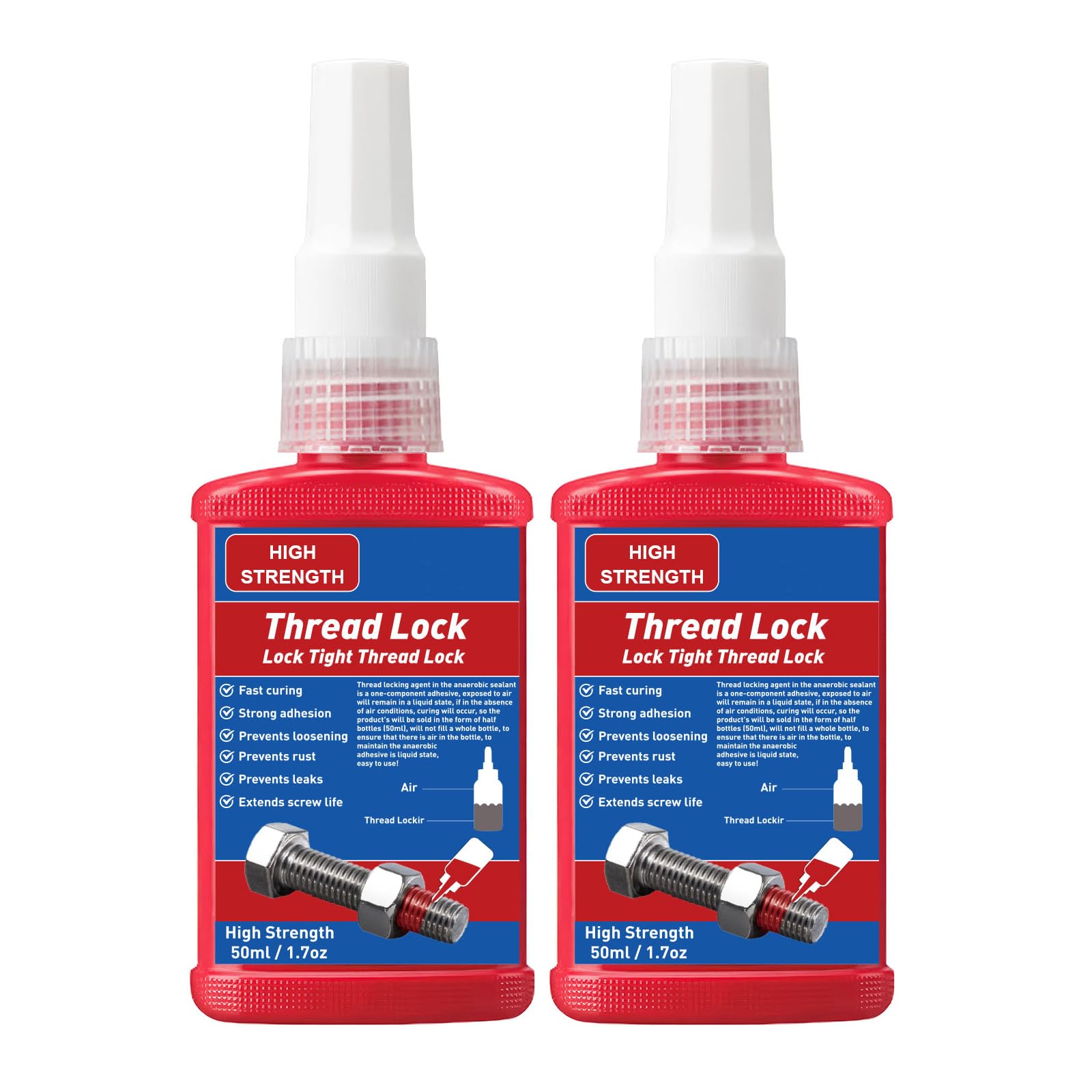 INNOVAYOU 100ml Thread Lock Red, High Strength Lock Tight Anti Rust&Loosening
