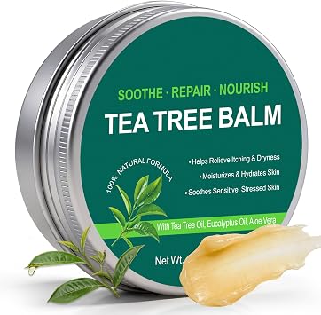 Tea Tree Balm for Fast Itchy Skin Relief Soothes Discomfort from Bug Bites, Rashes, Dry Skin & Foot Irritation Natural, Fragrance-Free & Gentle Formula, Safe for Sensitive Skin and All Ages
