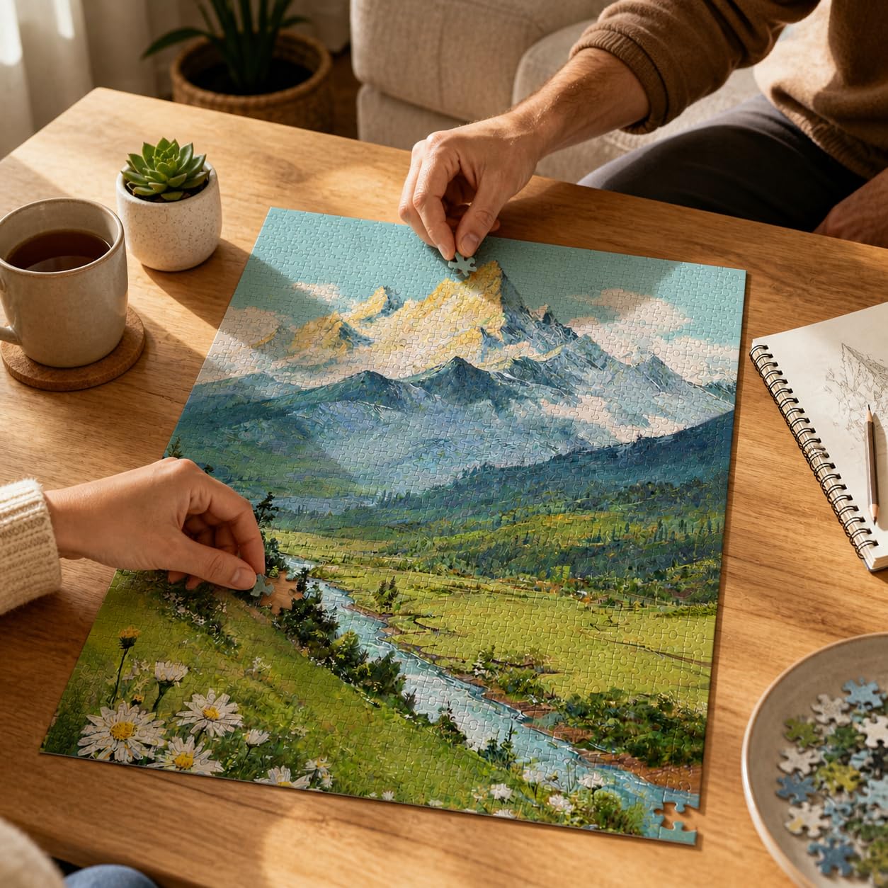 Puzzle en Bois Thème Montagne Adulte, 16 modèles, avec Cadre, 300 pièces
