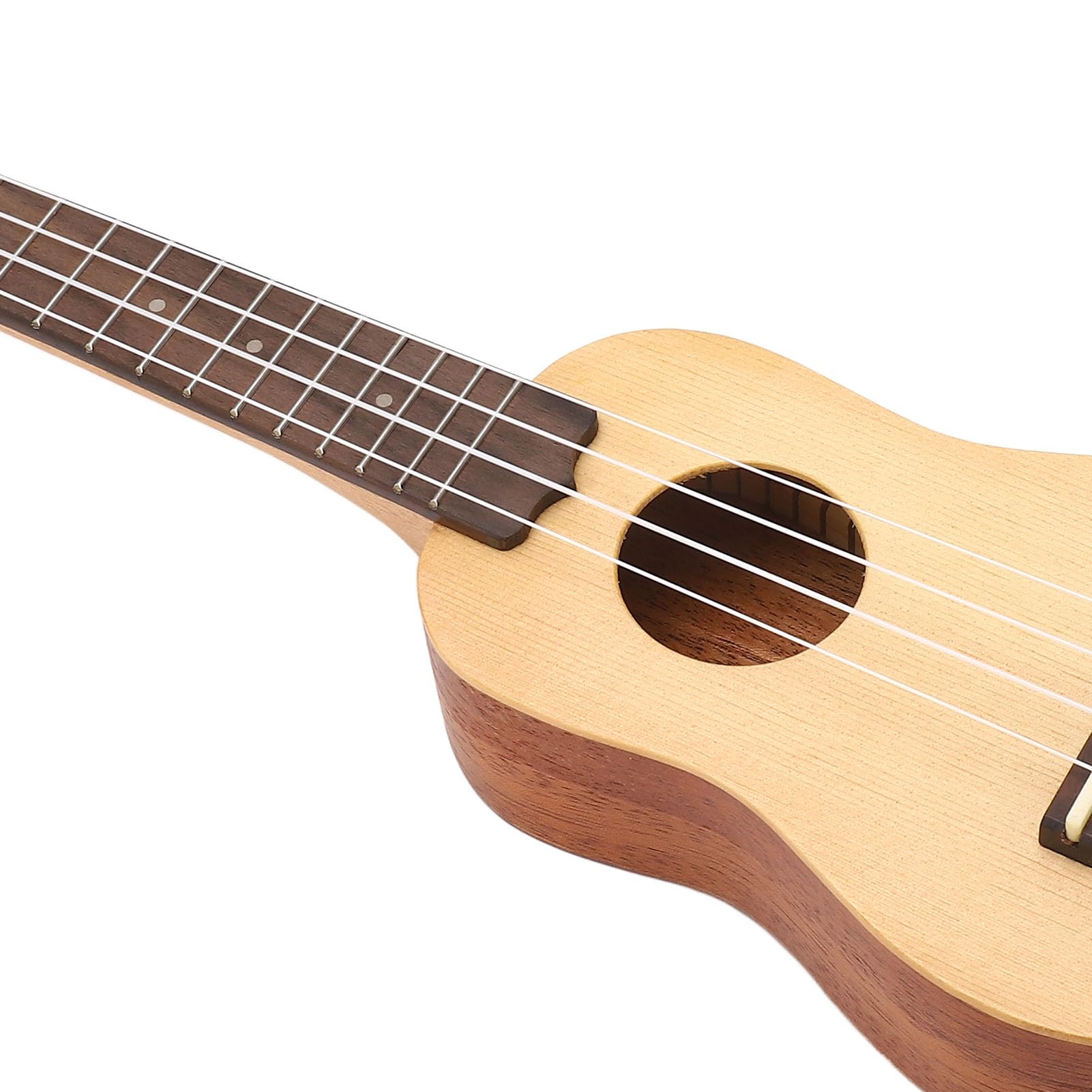 Ukulele in Legno di Abete Rosso da 16 Pollici, Ukulele da Concerto a 4 Corde con Suono Piacevole, Mini Strumento a Corde per Principianti e Professionisti