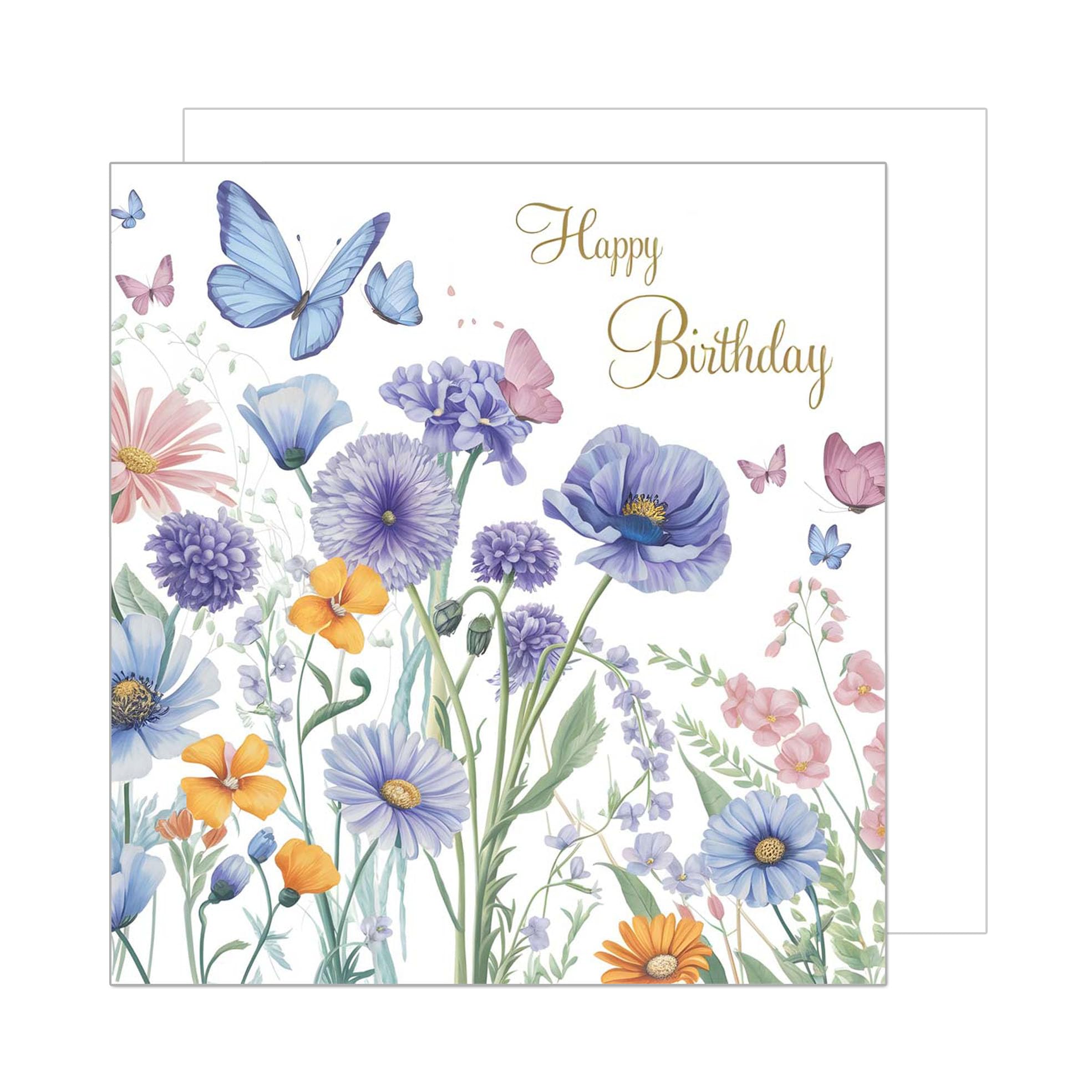 Biglietto Di Auguri Premium Quadrato Con Farfalle E Fiori - Design Elegante Per Compleanni E Occasioni Speciali - Foto 10