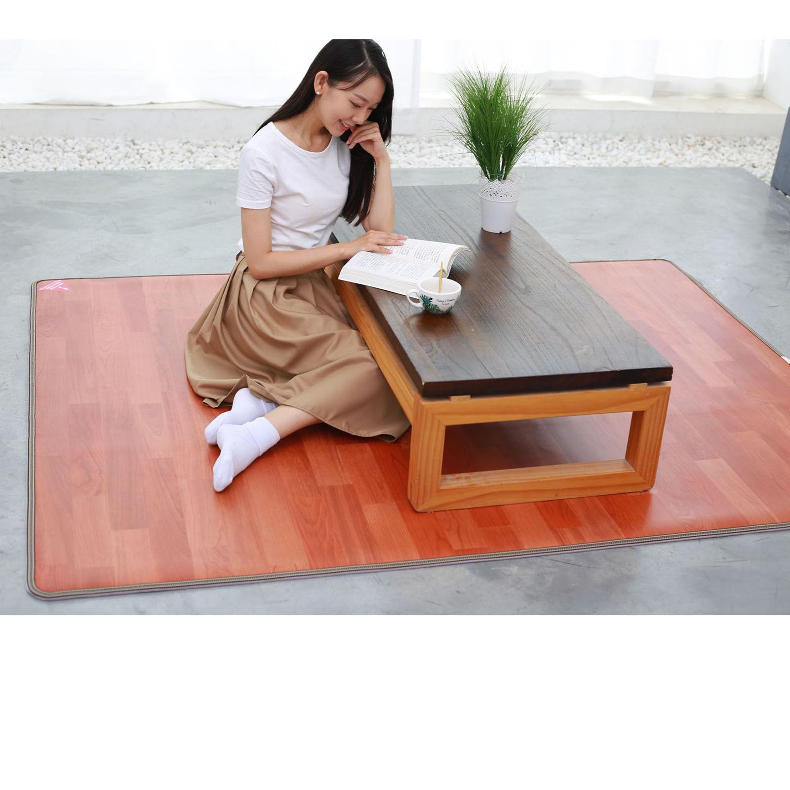 Tappetino riscaldato elettrico, impermeabile, per interni, scalda piedi, tappetino da yoga, tappetino riscaldante per casa, 140 x 20 cm