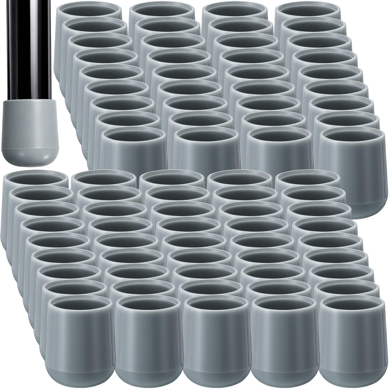 Tapas para patas de silla redondas de plástico resistente en color gris