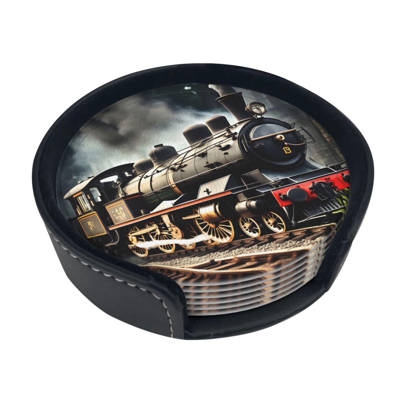 Dessous de verre locomotive PU anti-taches et anti-rayures pour table basse