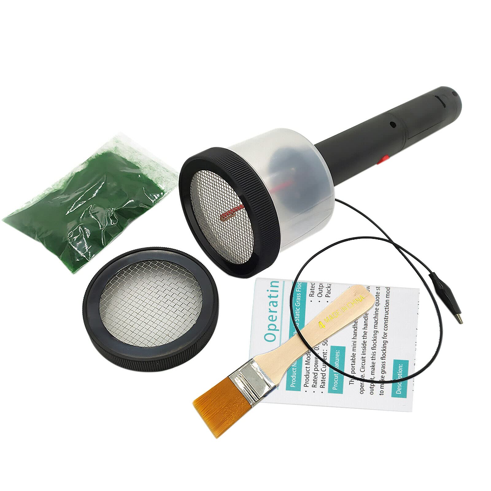 Gras Micro Static Erba Applicatore Flock Tappeto Handheld Sistema di floccaggio elettrostatico Macchina Fai da Te Modello Landscaping Gauge Scale