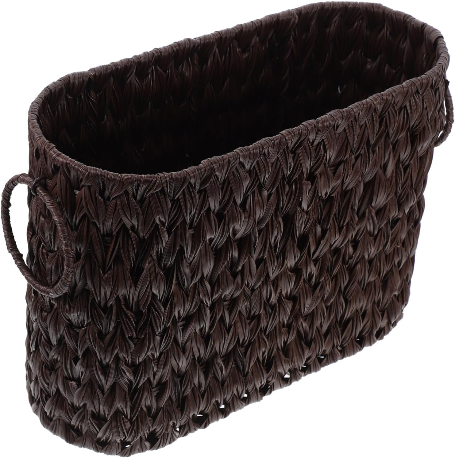 ABOOFAN Elegant Imitation Rattan Storage Basket Dual Handles Magazine Basket Handles for Home Decor