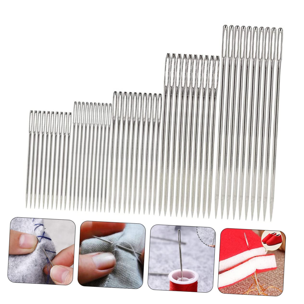 HOODANCOS 5 Sets of Needles for Hand Sewing 50pcs 5 Sizes Each 10pcs Sewing Tools Yarn Knitting Needles Stainless Steel Sewing Accessories
