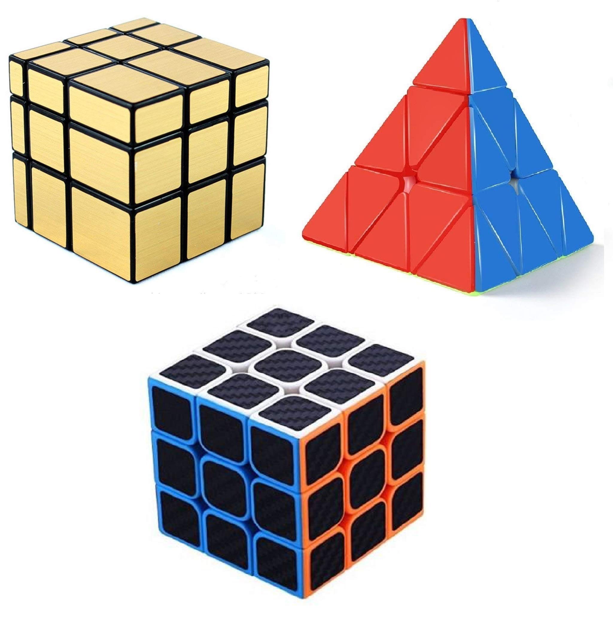 Enorme™ Cube Combos of High Speed Stickerless 3x3x3 Triangle Pyramid, Golden Mirror and Neon Carbon Fiber Black Magic Puzzle Cube (B08LT58NK4) Amazon Price History, Amazon Price Tracker