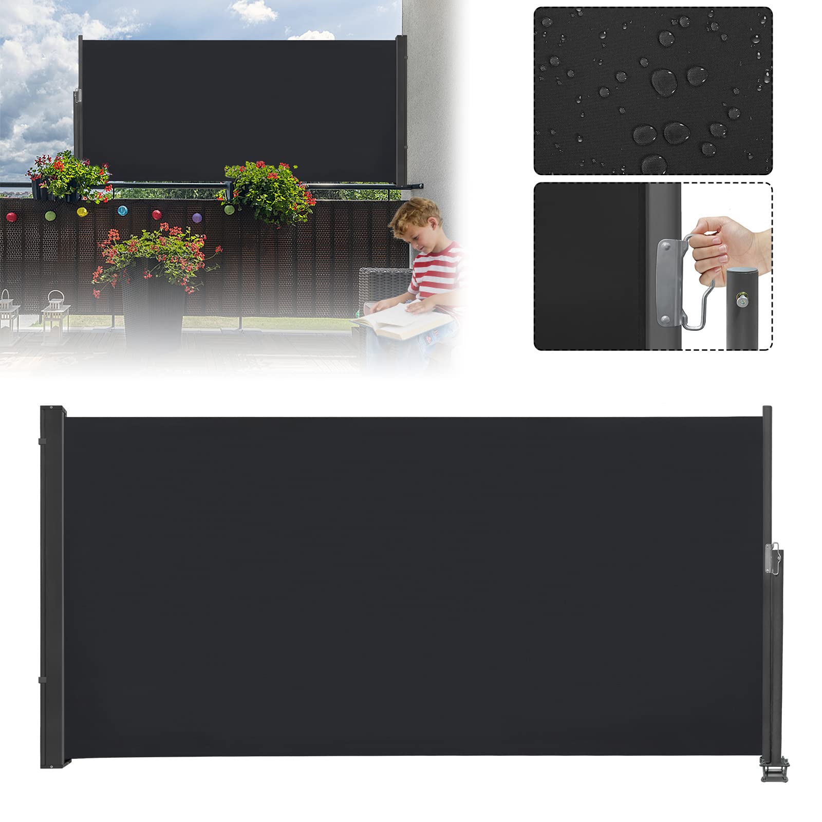 horizontal markise außen YARDIN Seitenmarkise Ausziehbar Sichtschutz Garten, Sonnenschutz Balkon Sichtschutz Windschutz, Polyester Wasserbeständig Seiten Markise Aussen mit Wandhalterung, 120x300cm, Anthrazit Thomas And Friends 2 Subdepartment_Bycicle and accessories Storage:32GB