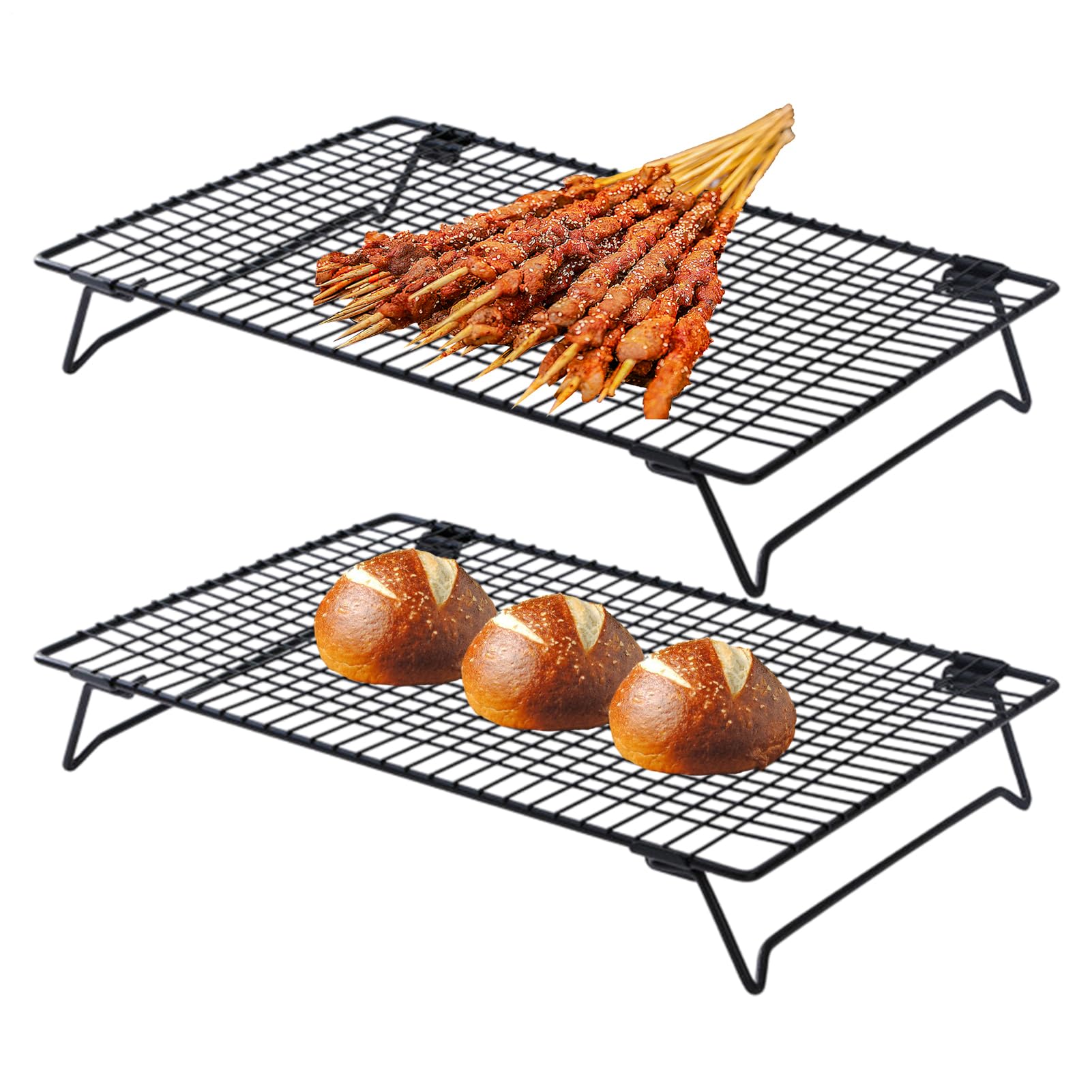 Grille de cuisson 34cm à 2 niveaux idéale pour vos repas en famille le dimanche
