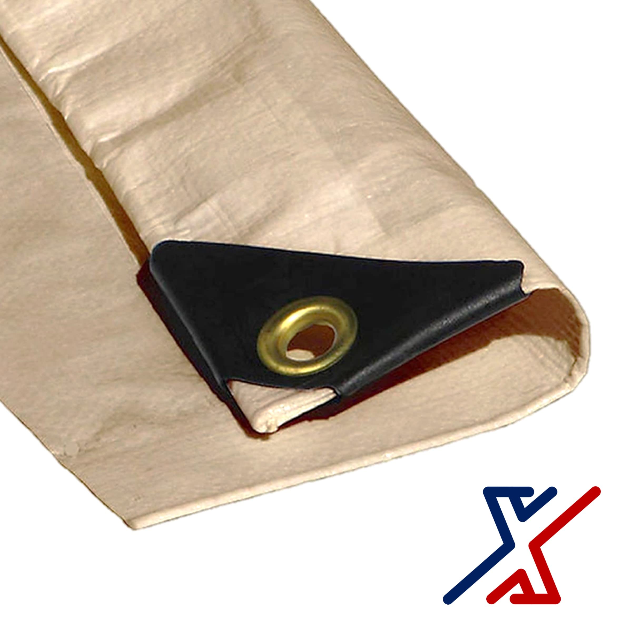 X1 Tools x 7 Beige/Desert/Tan Color 12 Mil Heavy Duty Tarp w/ UV Protection by X1 Tarps