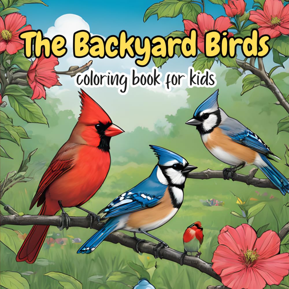 Cover of The Backyard Birds Coloring Book for Kids