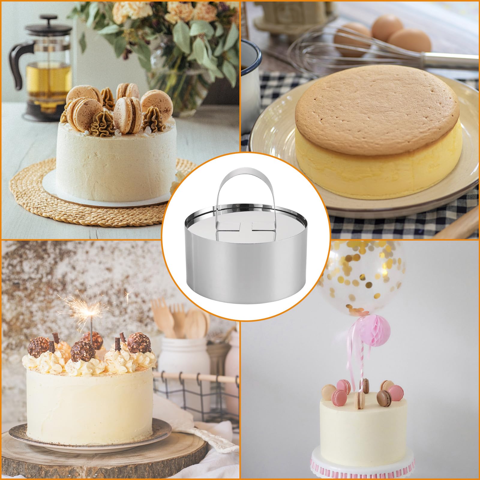 YSWOVUO 24 Pièces Emporte Pièce Rond 8cm Avec Poussoir - Cercles Tartelettes Inox