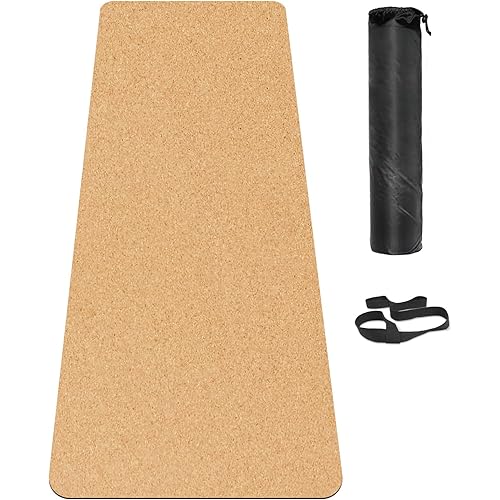 Cork Yoga Mat, with Cork Material as The Front and TPE as The Bottom of The Non-Slip Fitness Mat, Suitable for All Types of Yoga and Fitness Activities.