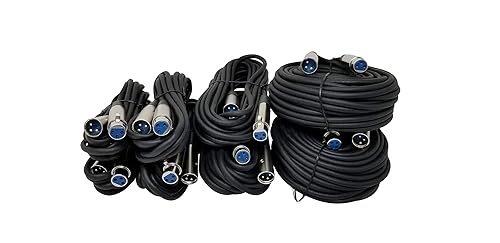 Your Cable Store - Kit de cables de micrófono XLR de 10 pies, dos de 15 pies, dos cables de conexión XLR de 25 pies y dos cables de conexión XLR de