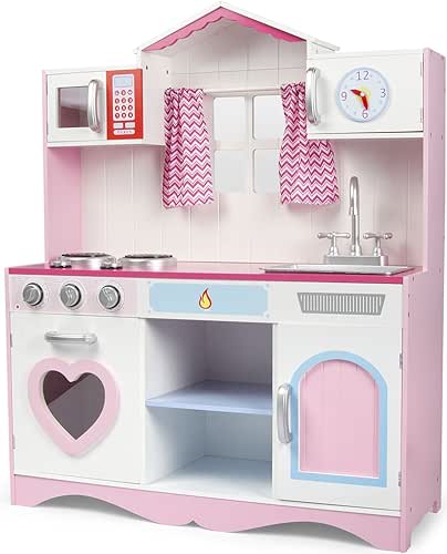 Leomark Cuisine Rose en Bois Pink Play Jeu d'imitation, Bon