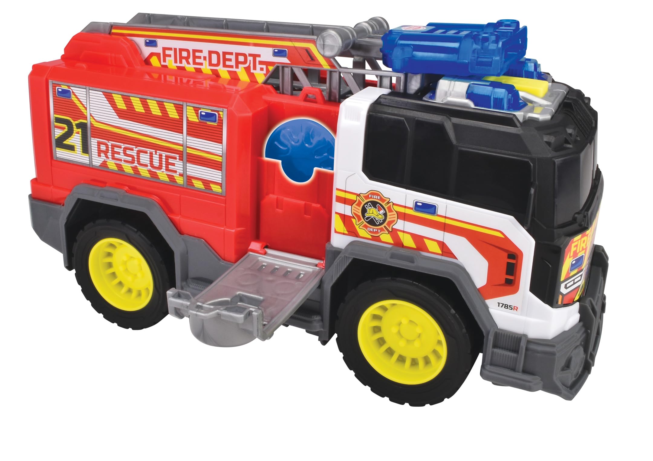 Dickie Toys - Fire Rescue Unit, 30 cm, Grande camion dei pompieri, a partire dai 3 anni, con luci e suoni, batterie incluse, 203306020