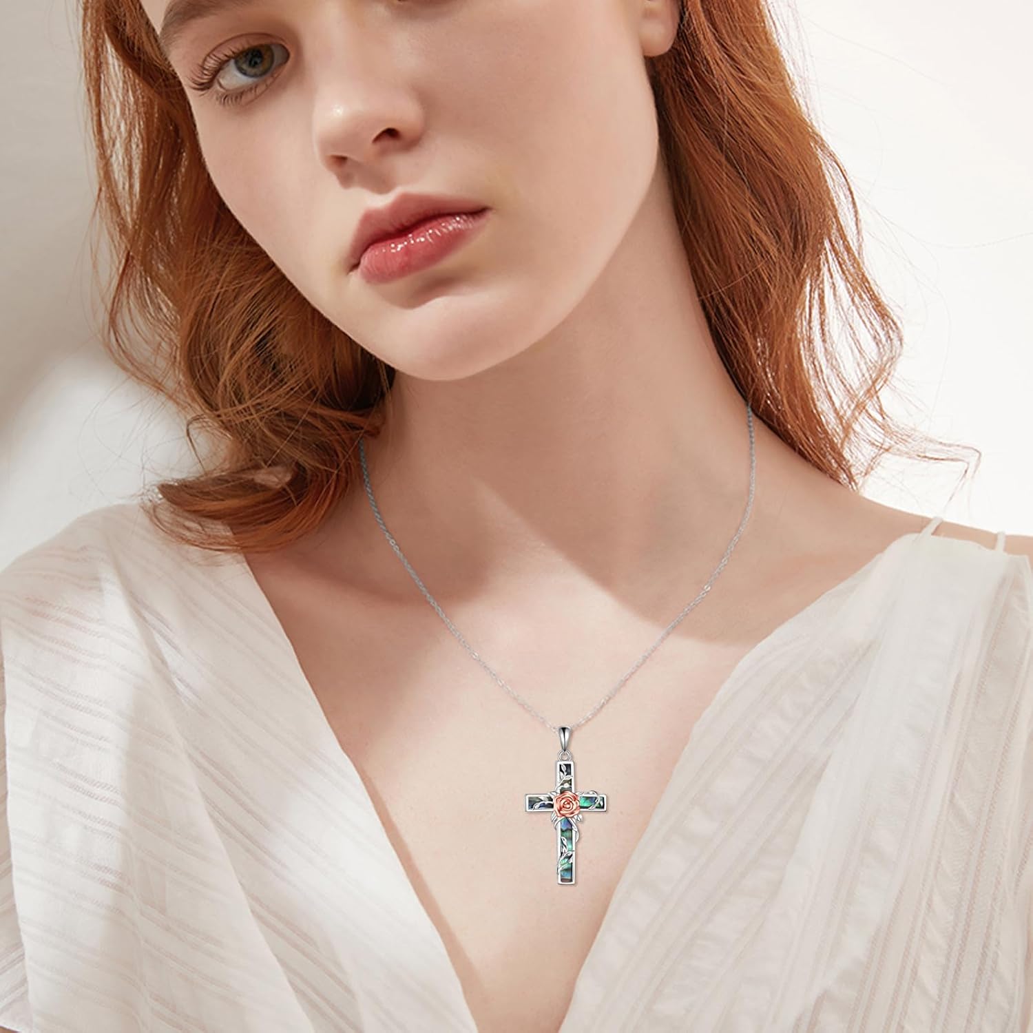 YFN Cross Necklace Sterling Silver Religious Cross Pendant Jewelry Christian Gifts for Women Men - Image 5