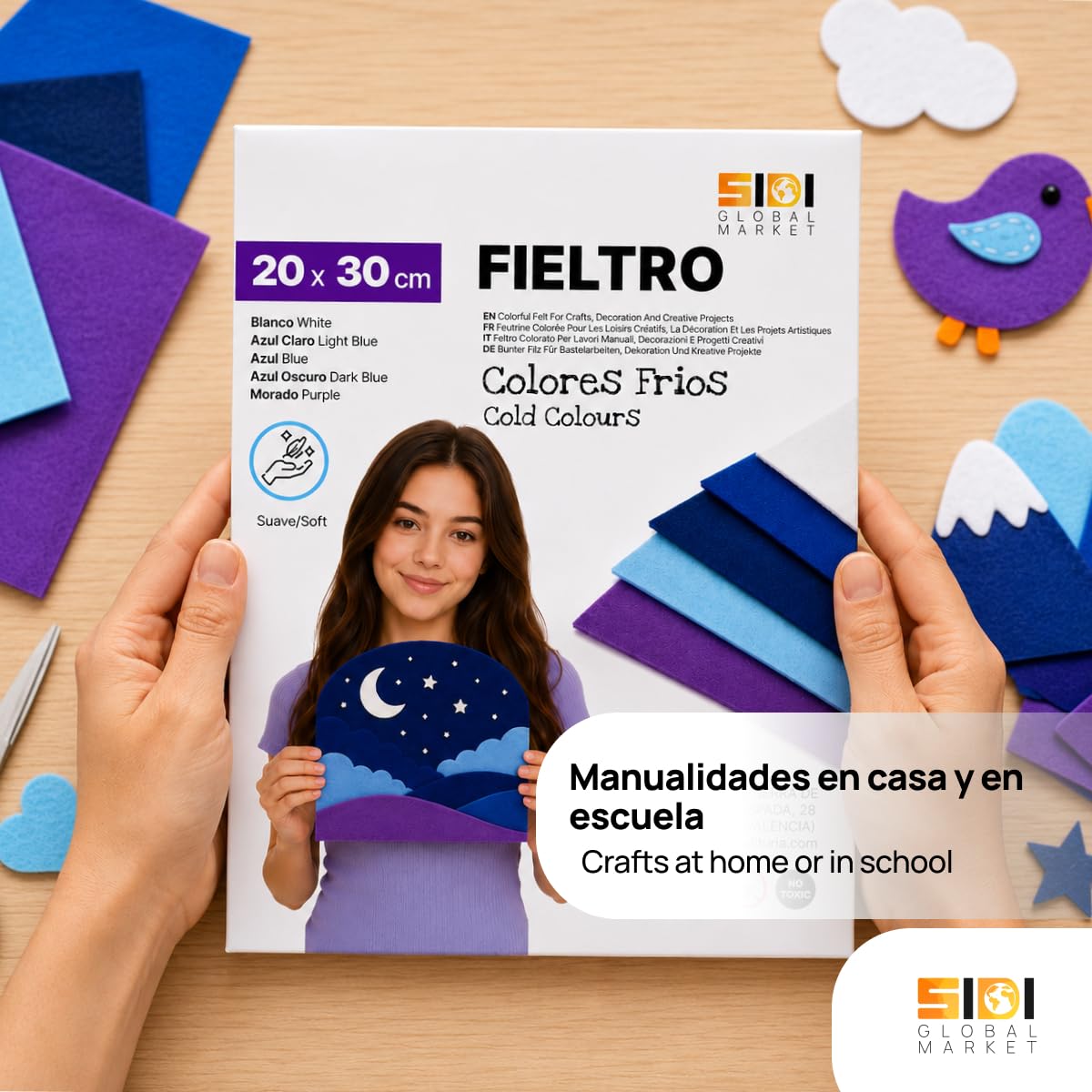 SIDI Fieltro Verde Oscuro 40 Láminas 40x30 Tela Manualidades DIY