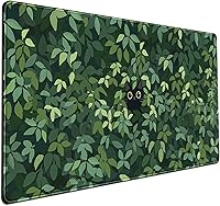 Vista 1 de Cute Cat Kawaii Green Desk Mat - Large Gaming Mouse Pad & Keyboard Laptop Mat - Anime XL (31.5x15.7 in) - Non-Slip Base, Stitched Edges Green Plants