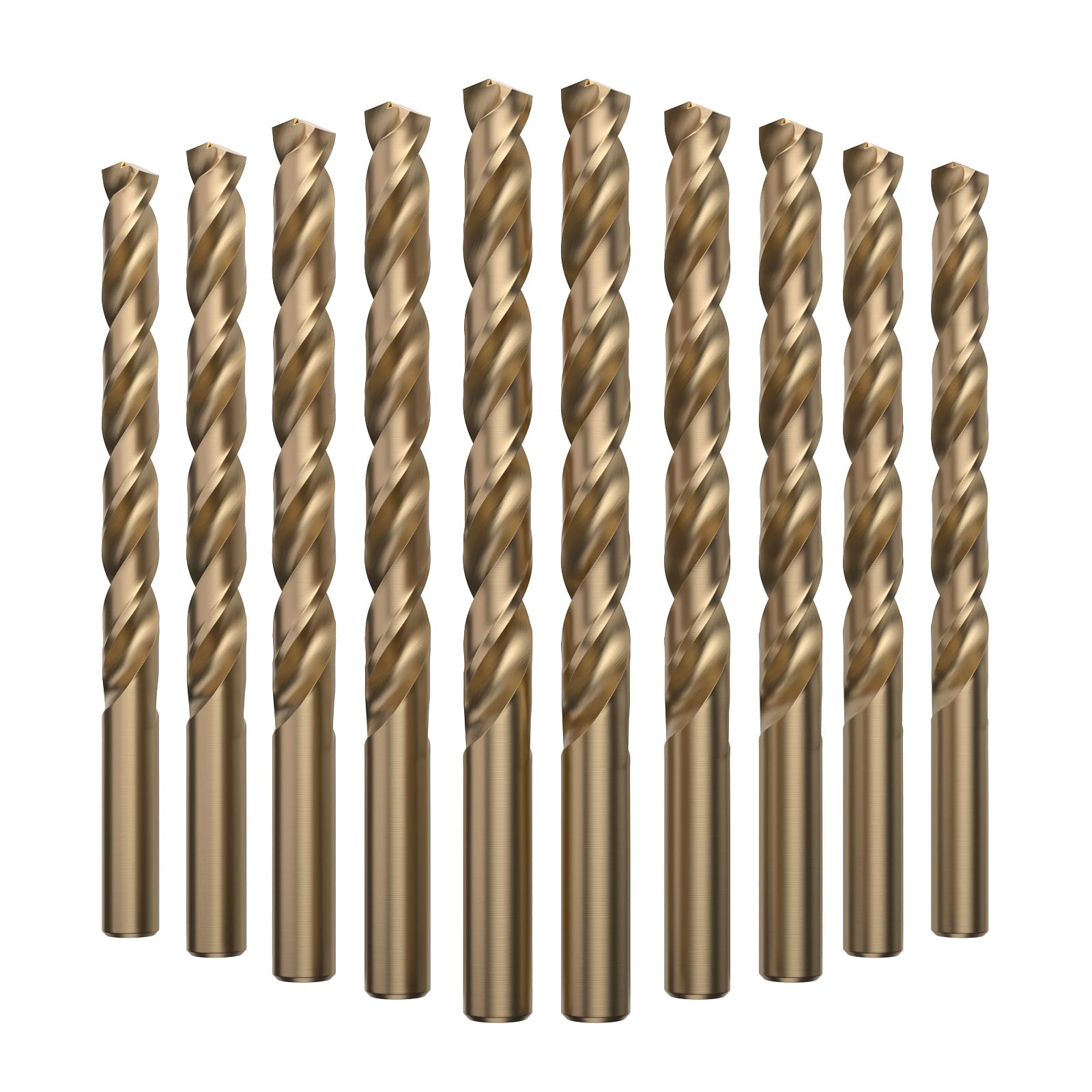 Wiertło kręte M35 Cobalt HSS Jobber o długości 3/8" z chwytem prostym, wytrzymałe, opakowanie 10 sztuk, wiercenie do żeliwa, stali nierdzewnej i innych twardych materiałów
