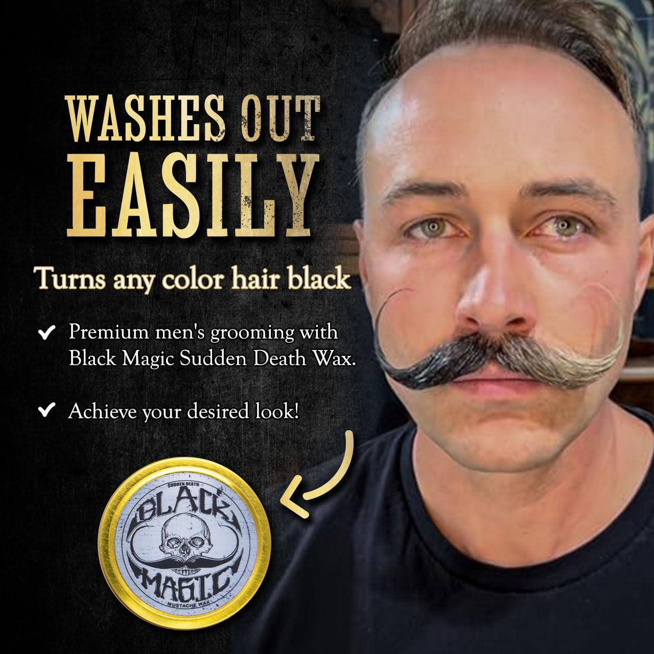 Cera negra para bigote Cera mágica negra para bigote de muerte