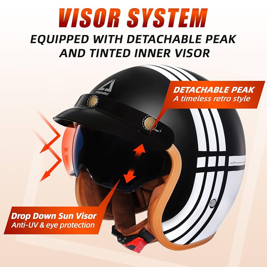 usa ⭐︎ Amazon.com: TRIANGLE 3/4 Motorcycle Helmet,Retro Vespa Open