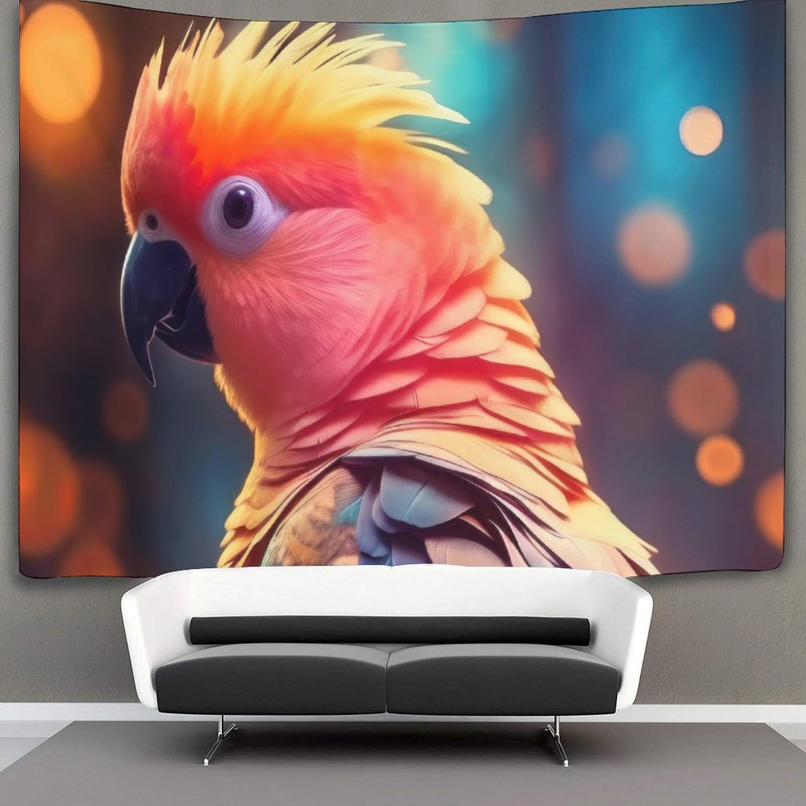 kaiyun Vibrant Parrot Tapestry Animal Wall Hanging for Bedroom Home Decor HD Printing Living Room, Dorm 70cmx100cm