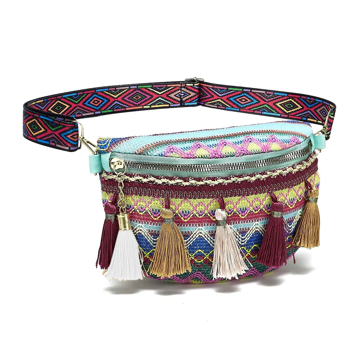 PALAY® Chest Bag for Women Adjustable Waist Bag for Women Exotic Boho