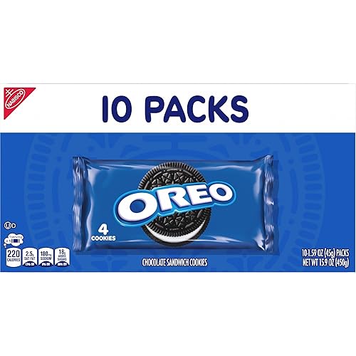 Miniatura 21 de OREO Galletas sándwich de chocolate, 40 paquetes de bocadillos (4 galletas por paquete, 4 cajas)