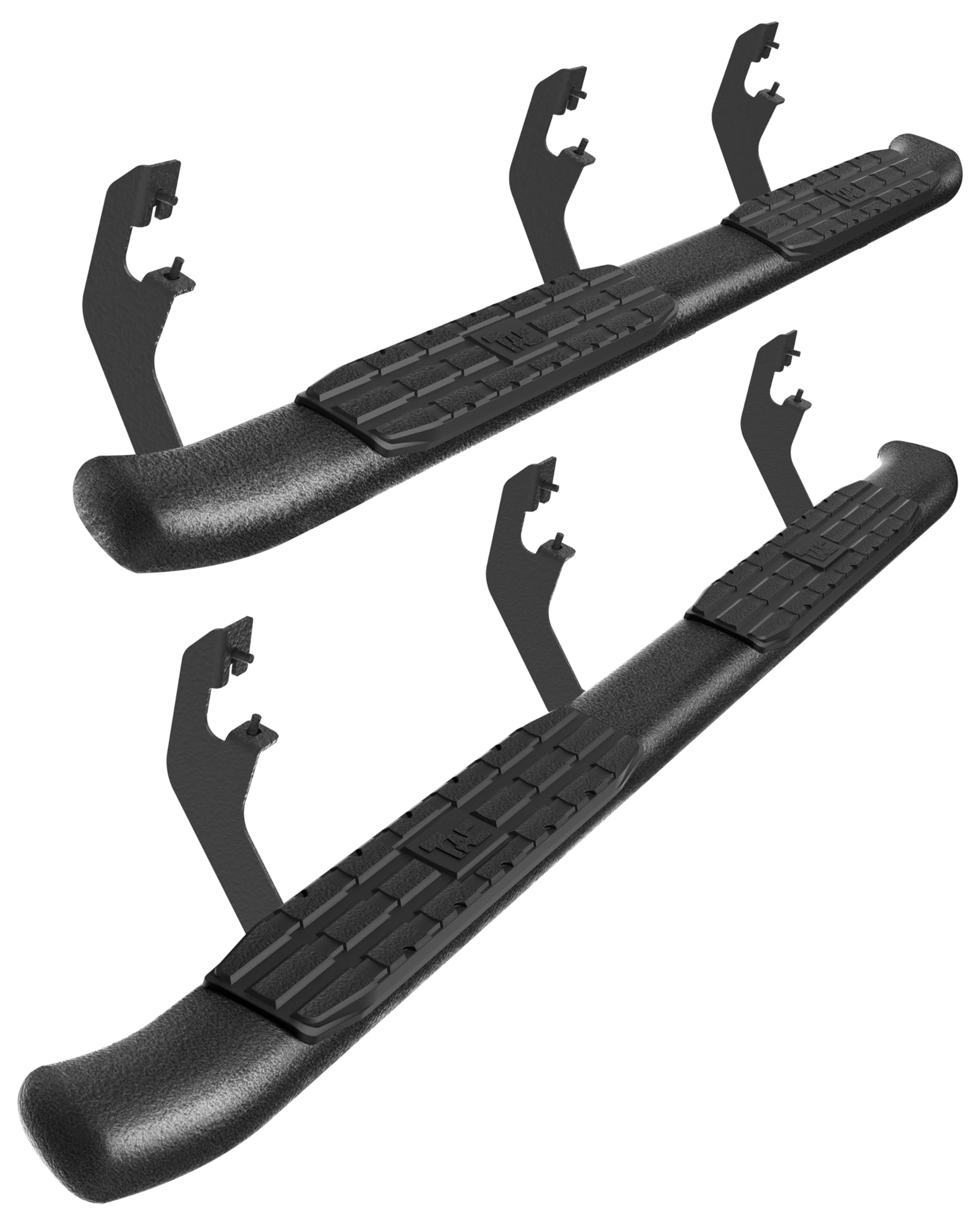 TACTAC 2015-2017 CHEVY COLORADO/GMC CANYON CREW CAB 4" PNC OVAL SIDEBARS BLK Side Bar Step Nerf Bars Running Boards