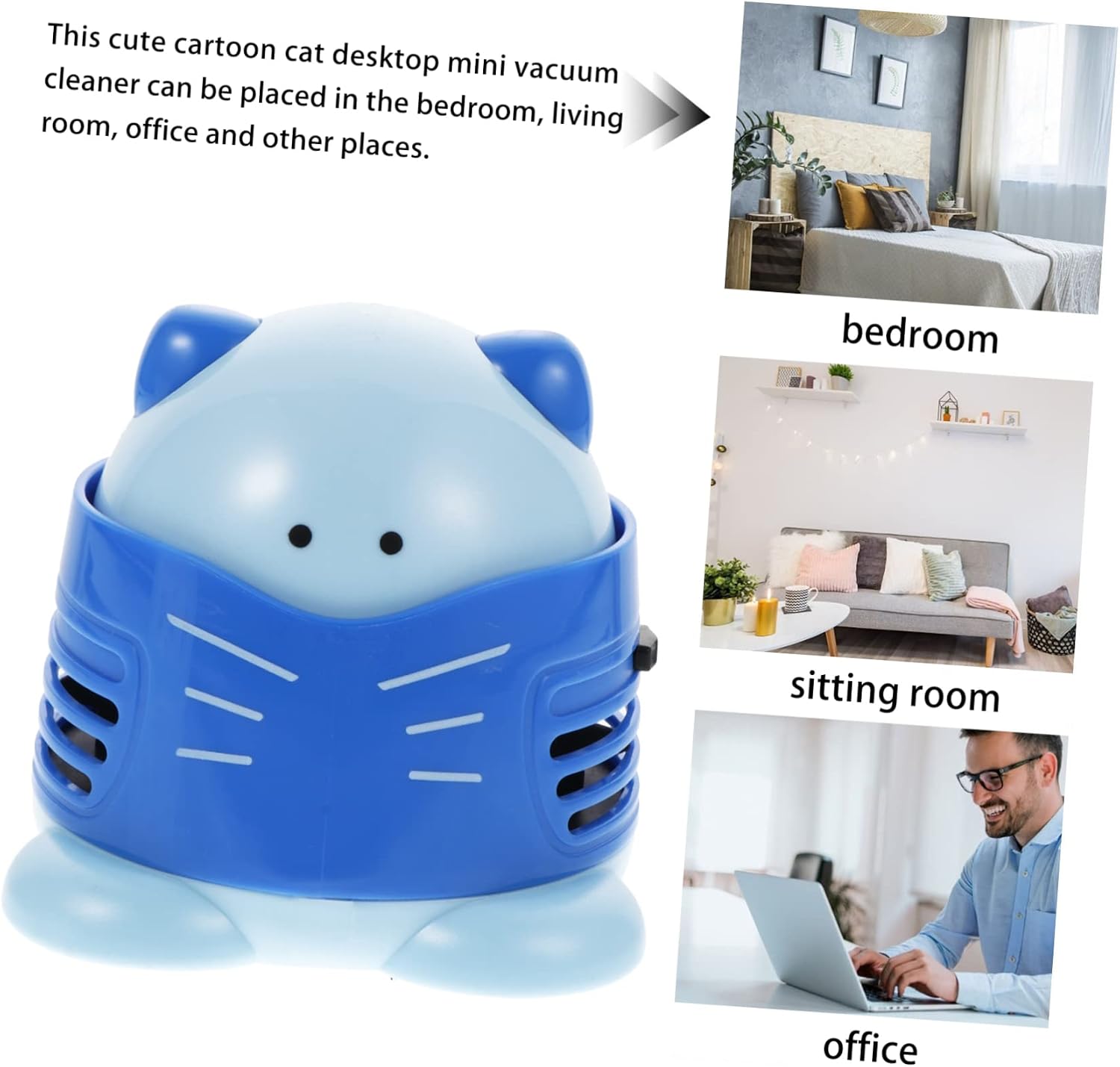 1pc Countertop Vacuum Cleaner Mini Cordless Dust Collector for Desk Table Office Car No Battery
