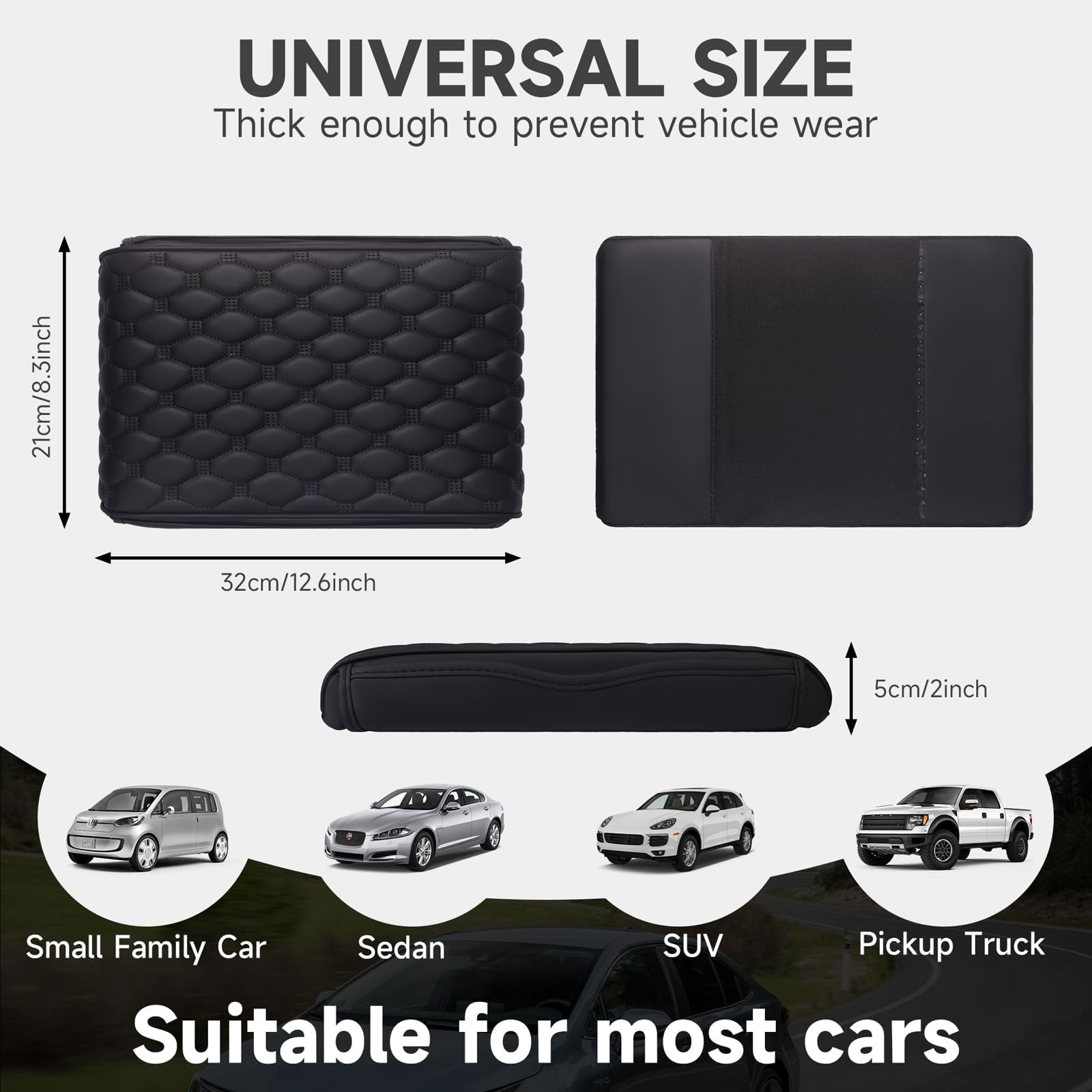 Auto Armlehnen Polster, für VW Touareg III (CR) 2018-2023 2024 2025 wasserdichte Zubehör Autositze Polster Memory Foam Armlehne Abdeckung mit Organizer
