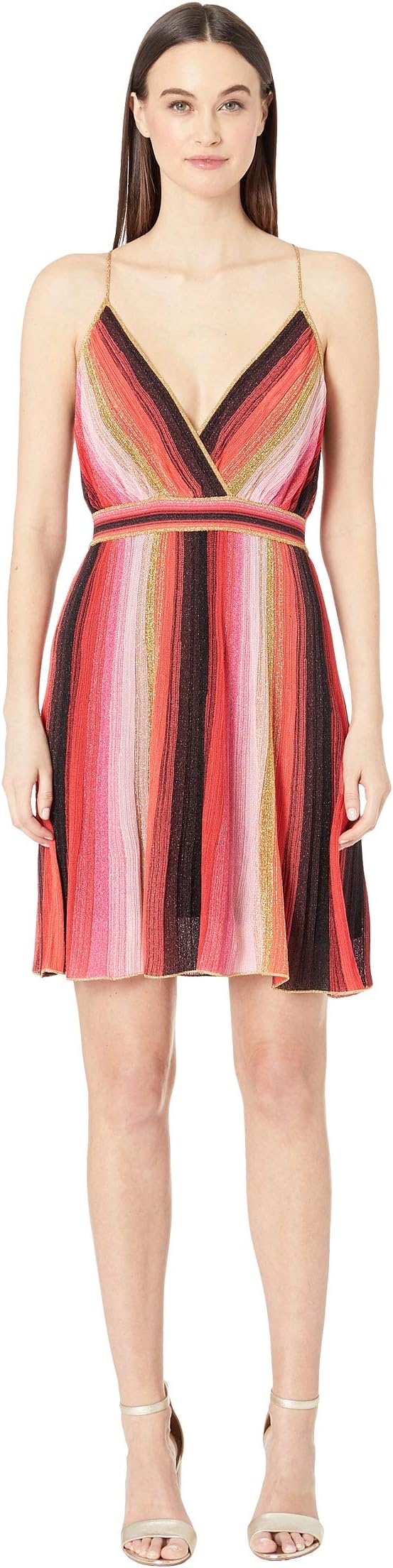 Spaghetti Strap Vertical Stripe Short Dress