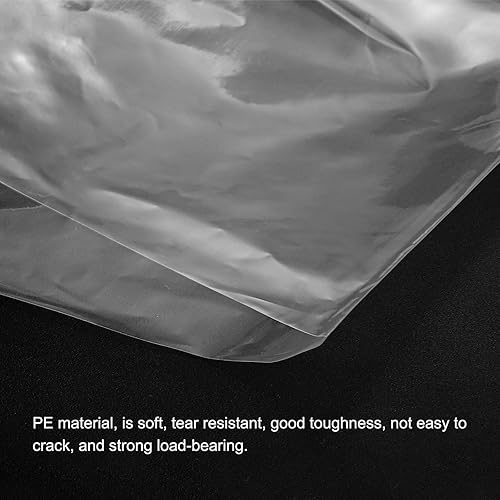 Miniatura 4 de PATIKIL Bolsas de polietileno transparentes abiertas y planas de plástico PE de 2 mil 6 x 26 pulgadas para hardware, coleccionables, joyas,