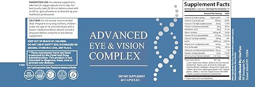 Miniatura 5 de Fórmula #1 Complete Research Vision Formula Advanced Eye Health Suplementos vitamínicos y minerales para adultos con arándano, luteína, zeaxantina,