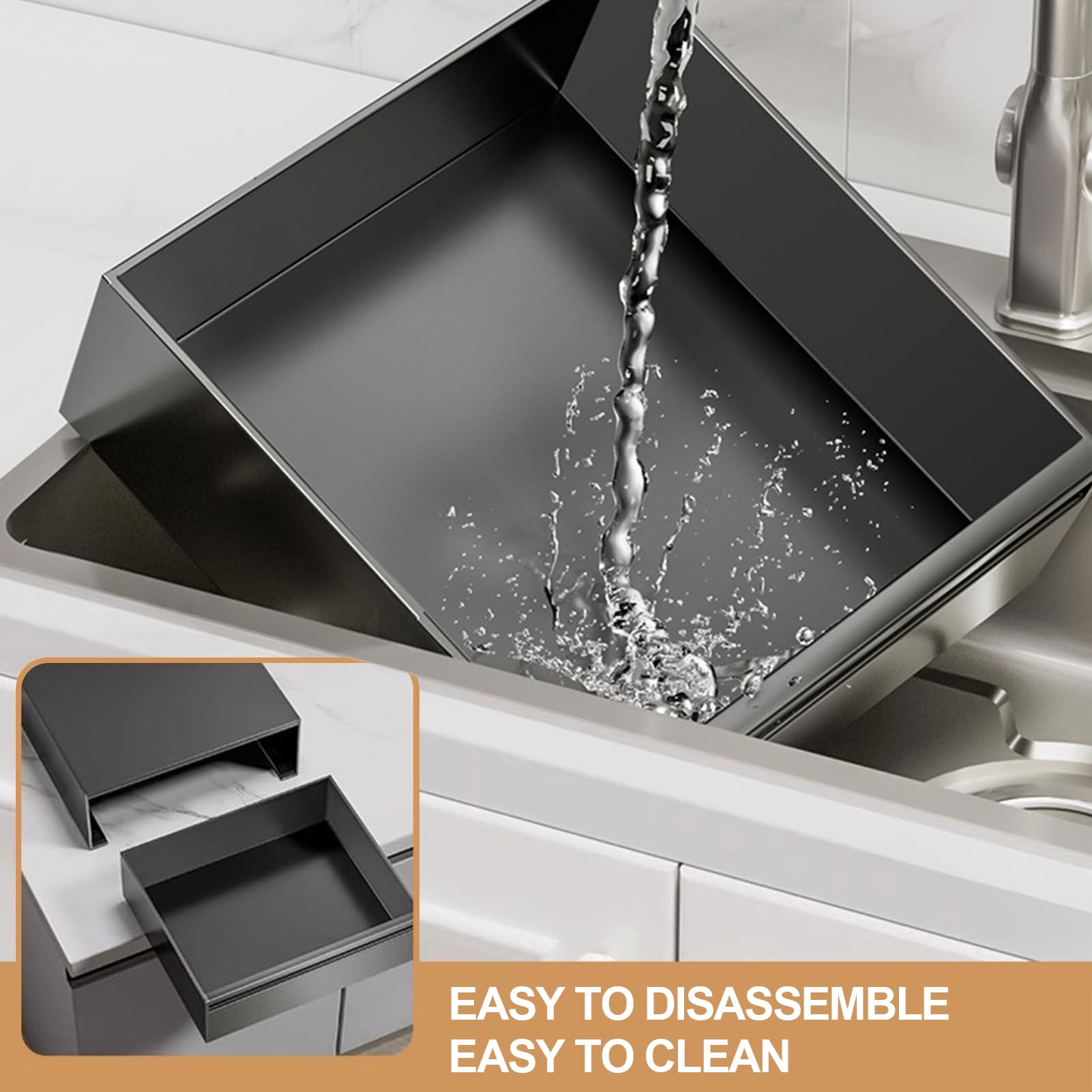 Supporto per microonde in acciaio al carbonio con cassetti estraibili, scaffale portaoggetti da cucina, organizer per elettrodomestici da cucina, design salvaspazio, altezza 25 cm