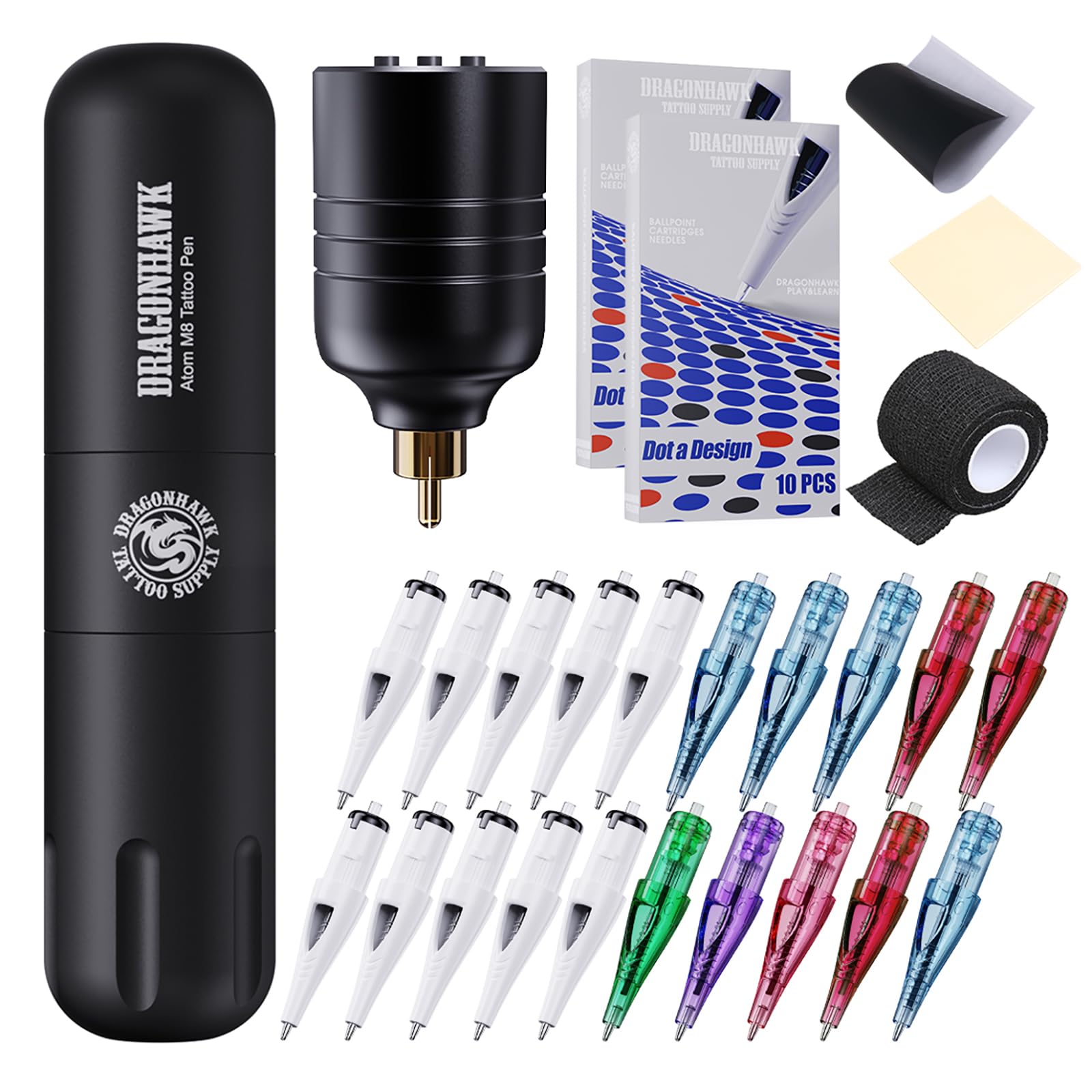 Dragonhawk Tattoo Machine Set Wireless Rotary Tattoo Pen