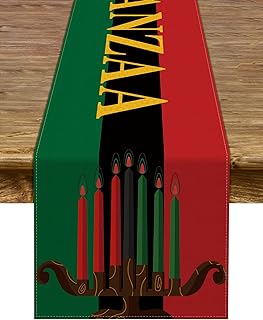 Kwanzaa Table Runner Kinara African American Table Decor African Heritage Holiday Kitchen Dining Room Home Decoration (13