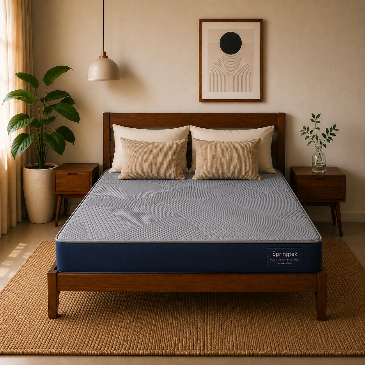Springtek 78x48x6 Inches Double Size Mattress | 7-Layer Ortho Pocket Spring Mattress | Zero Partner Disturbance Comfort Orthopedic Mattresses | Medium Firm Bed Gadda with Multi Zoned Support-image-29