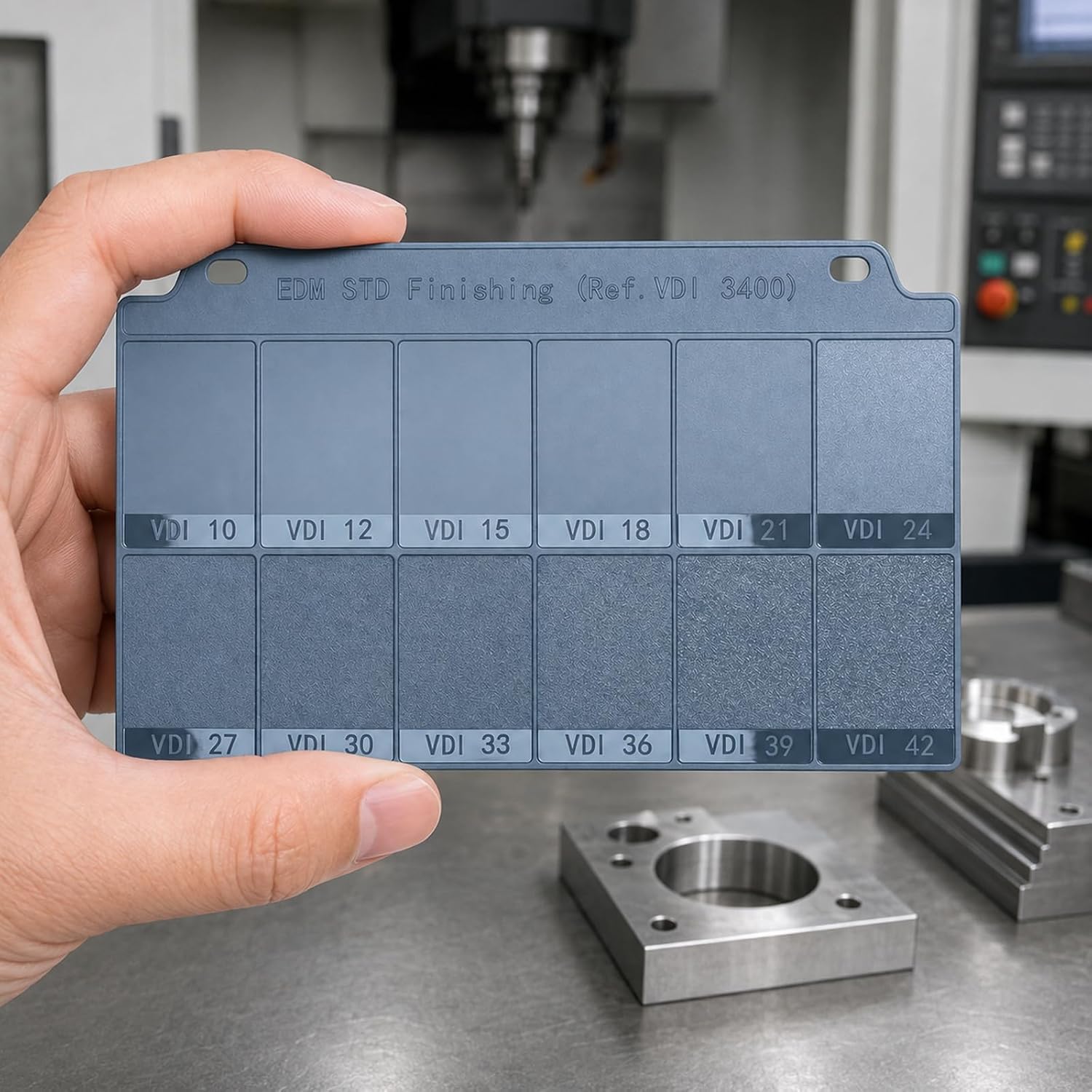 Plaque de texture par érosion par étincelles, jeu de plaques de comparaison de rugosité de surface, le moulage par injection, la fabrication de moules et le moulage sous pression, gris (Gray)