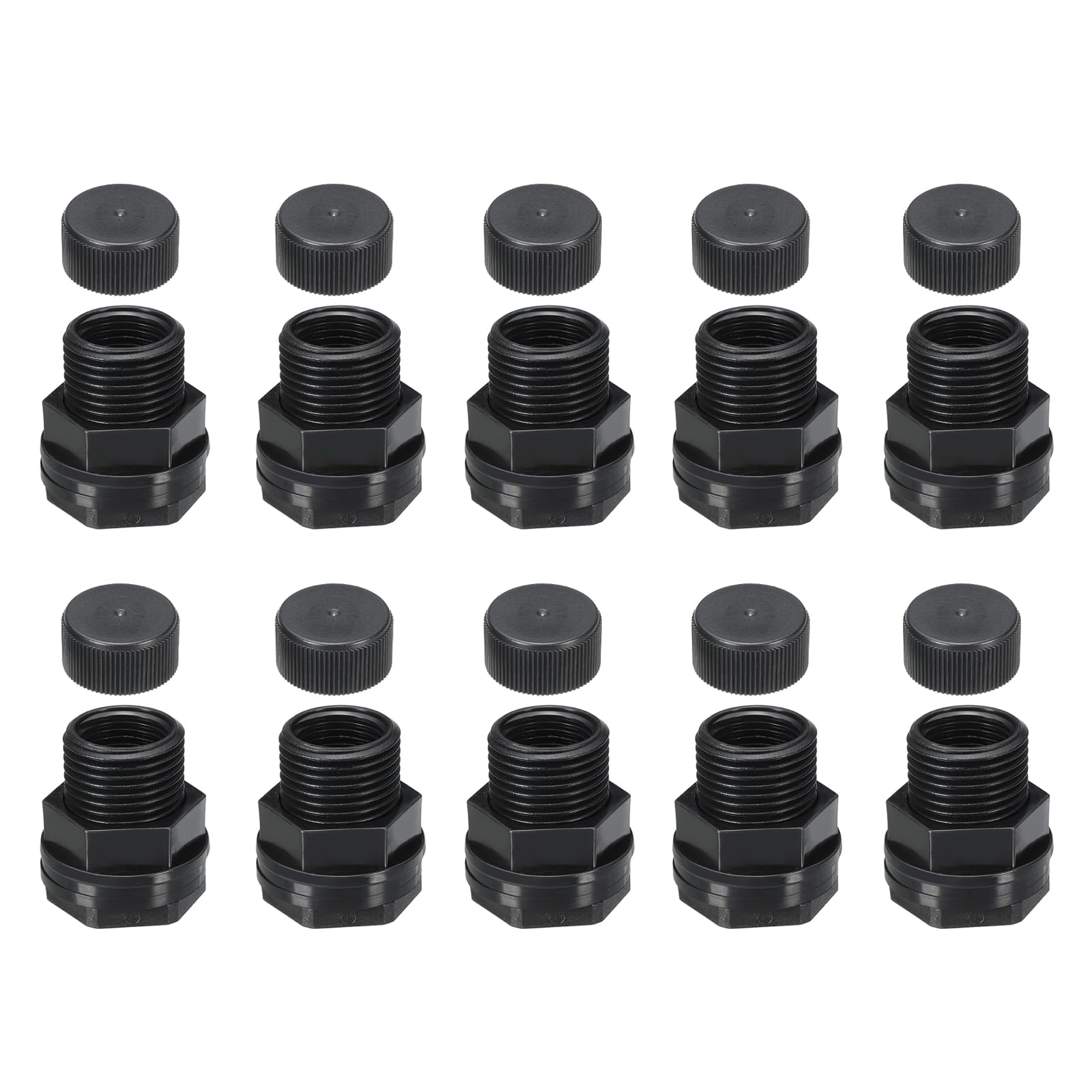 PATIKIL PVC Bulkhead Fitting with Cap NPT1/2 Female x GHT 3/4 Male