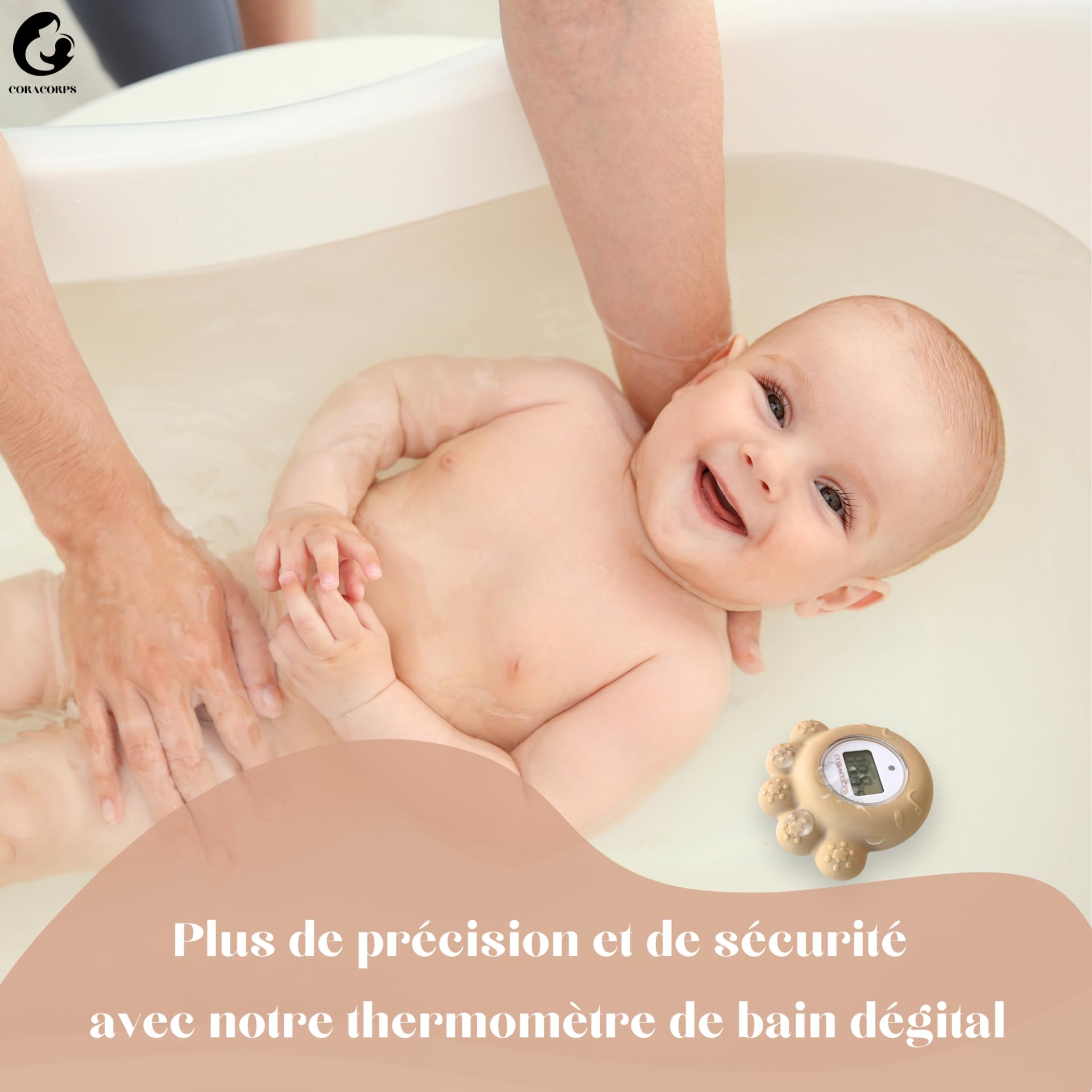 Coracorps trousse de soin bebe naissance kit accessoires nouveau né dont thermometre de bain degital cadeau naissance