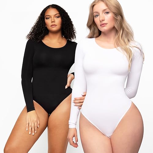Miniatura 6 de FeelinGirl Body con control de abdomen para mujer, de manga larga, moldeador, tanga