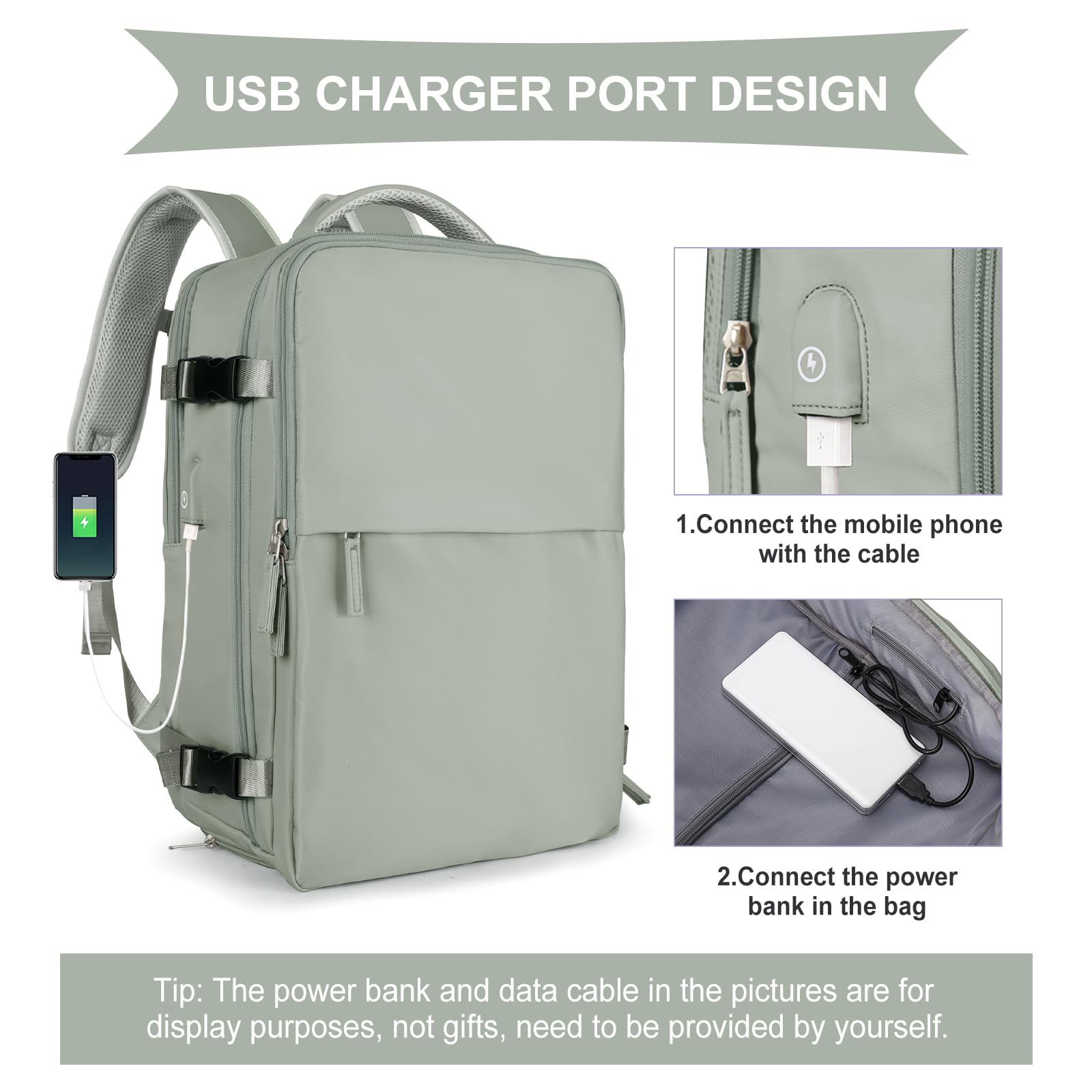 SZLX Zaino Ryanair 40x20x25 Bagaglio a Mano zaino Borse da Cabina per Easyjet 45x36x20 Zaino da Viaggio donna con porta ricarica USB, Borsa da Viaggio aereo Zaino Computer Impermeabile Casual Daypack