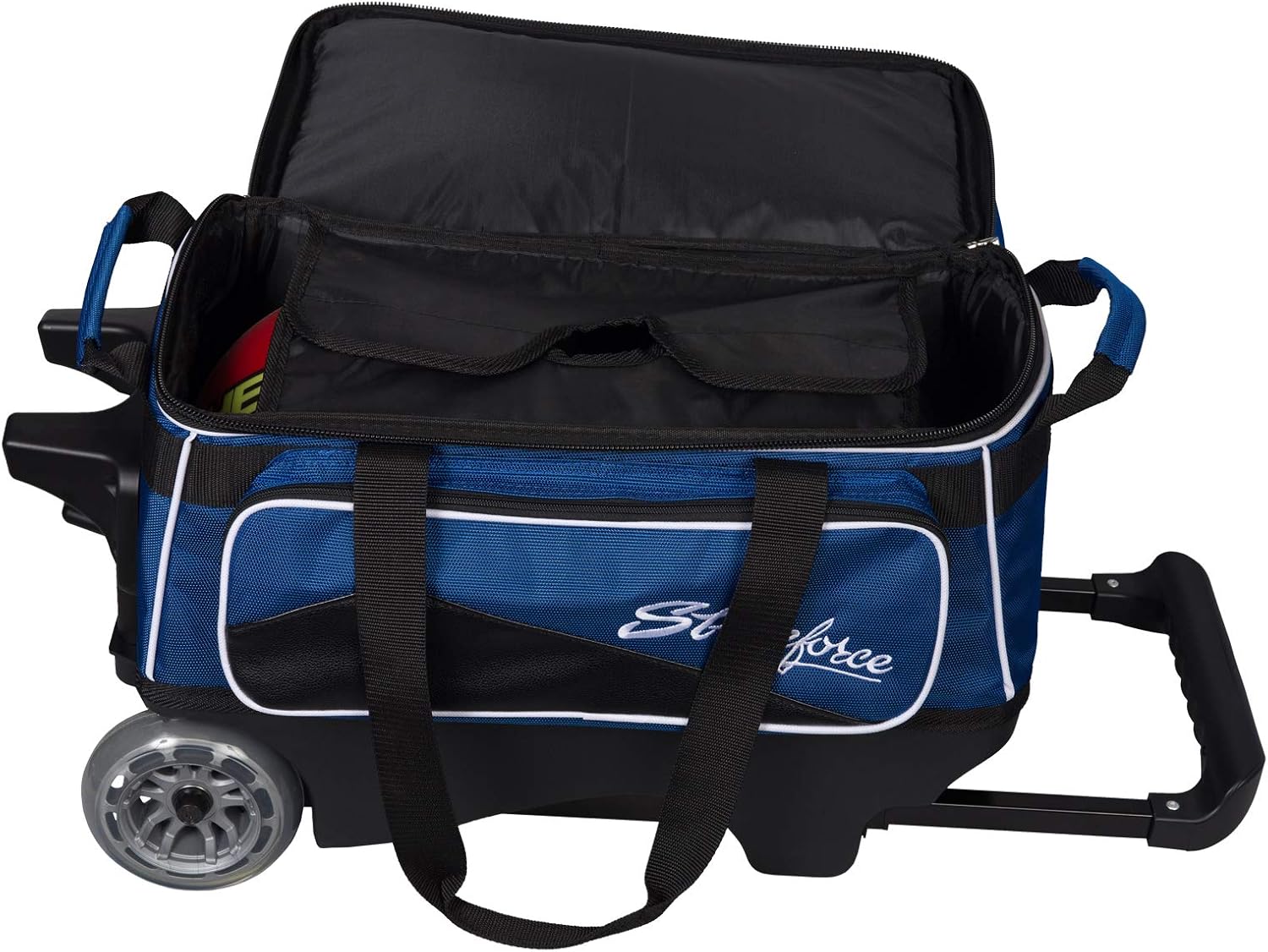 KR Strikeforce Royal Flush Double Roller Bowling Bag with Deluxe Features and Smooth Ride